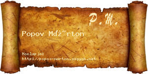 Popov Márton névjegykártya